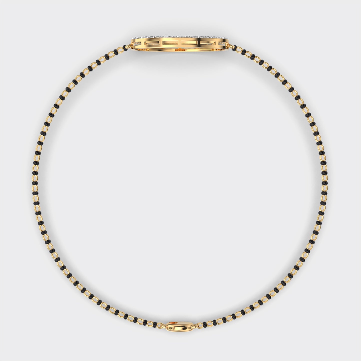 Hallmarked yellow gold diamond bracelet with premium round-cut lab stones