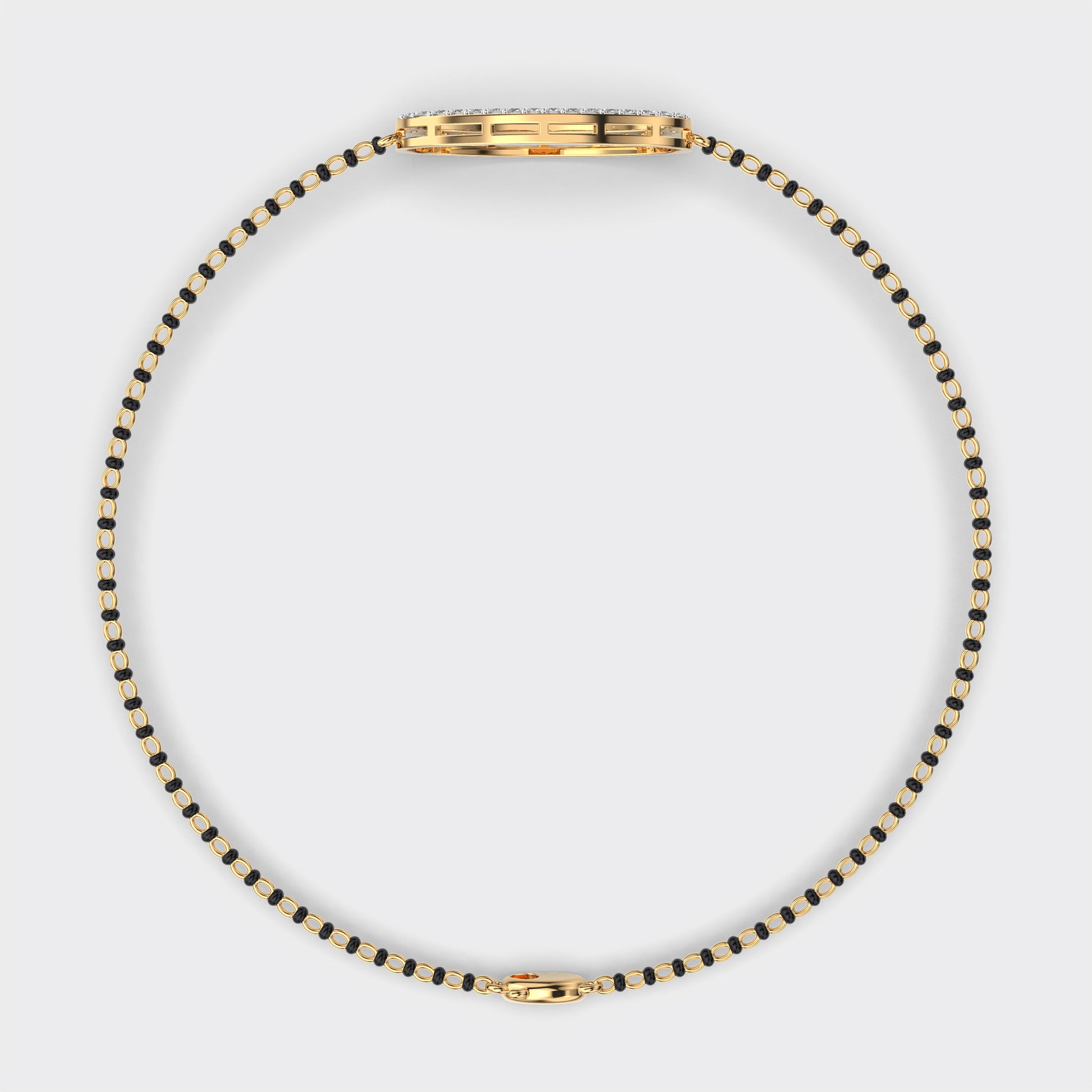 Hallmarked yellow gold diamond bracelet with premium round-cut lab stones