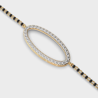 Sustainable yellow gold diamond bracelet with Gli-certified round-cut lab diamonds