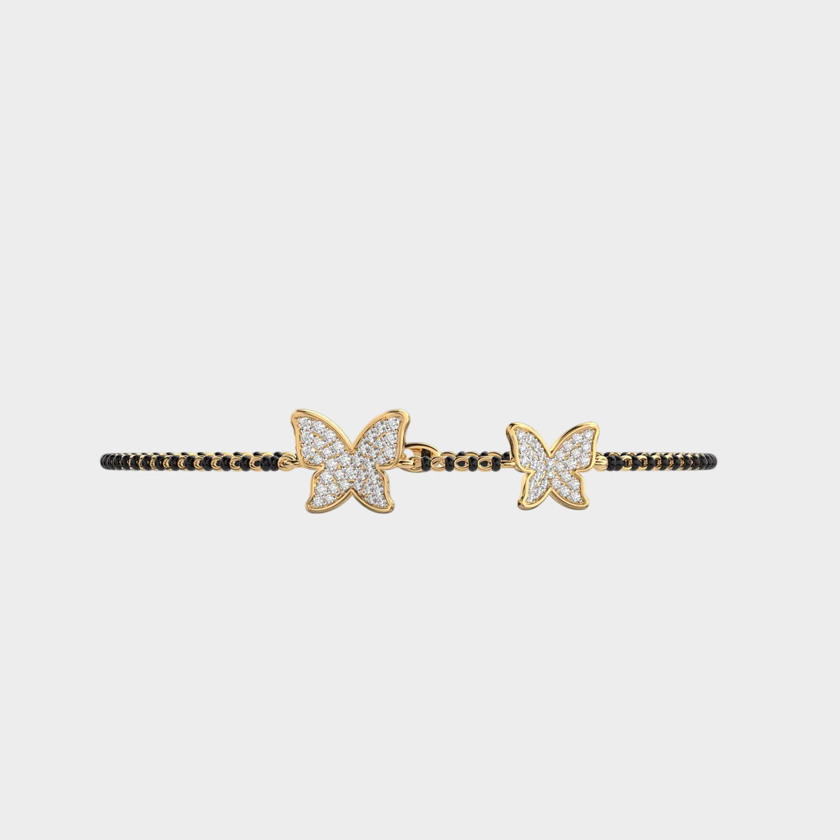 Gli certified round-cut lab-grown diamond Mangalsutra bracelet in 18K yellow gold