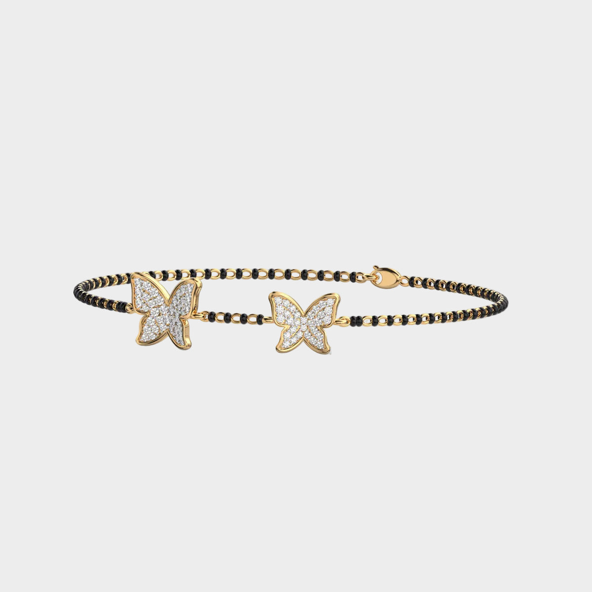 Sustainable yellow gold diamond bracelet with Gli certified round-cut lab diamonds