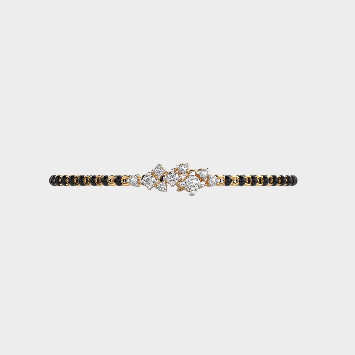 Gli certified round-cut lab-grown diamond Mangalsutra bracelet in yellow gold