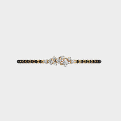 Gli certified round-cut lab-grown diamond Mangalsutra bracelet in yellow gold