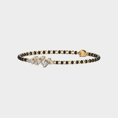 Sustainable yellow gold diamond bracelet with Gli certified round-cut lab diamonds