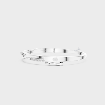 Timeless Lab-Grown Diamond Kada Bracelet in White Gold