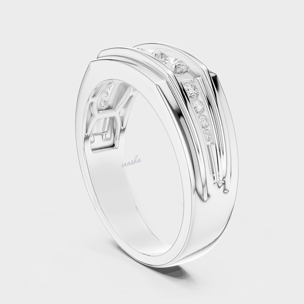 Men’s lab grown diamond ring in platinum 0.59 ct