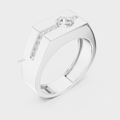 white gold lab grown diamond men’s ring