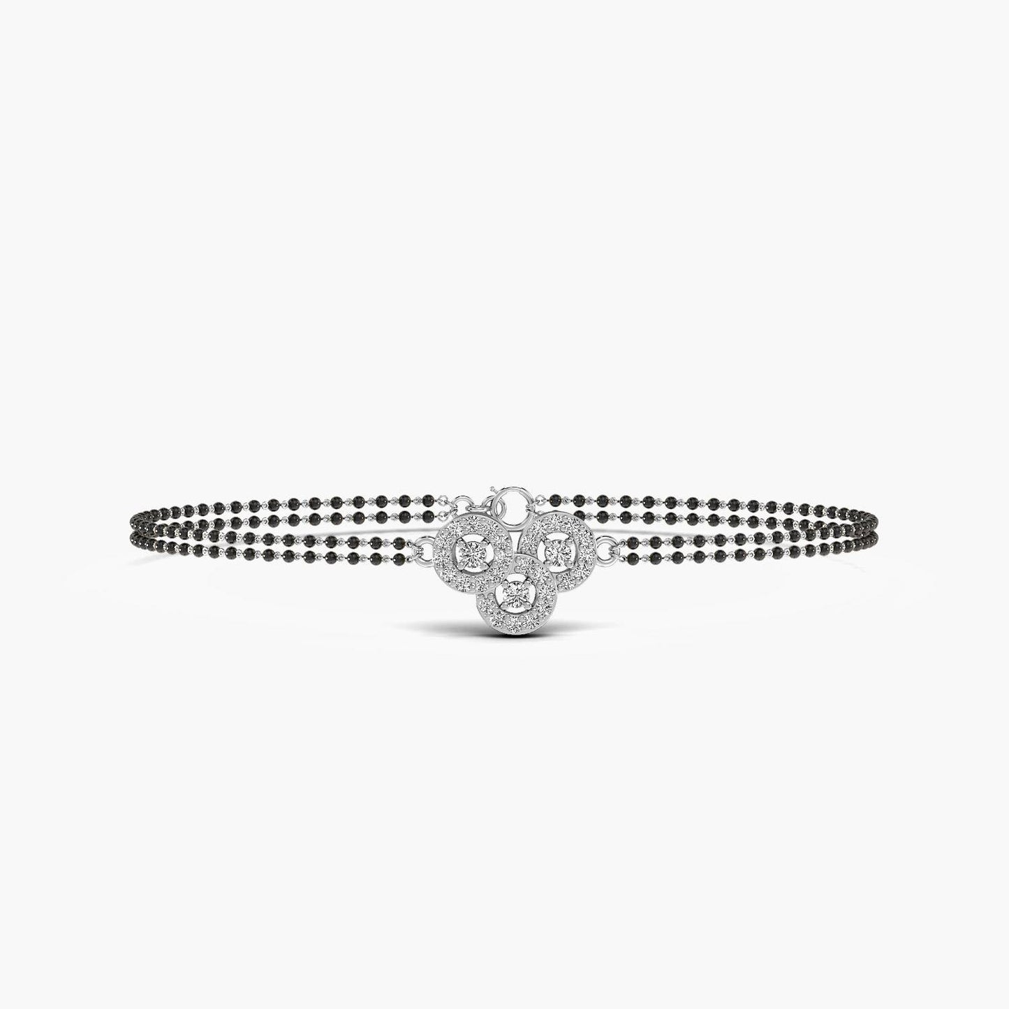 Premium 950 platinum round-cut lab-grown diamond Mangalsutra bracelet