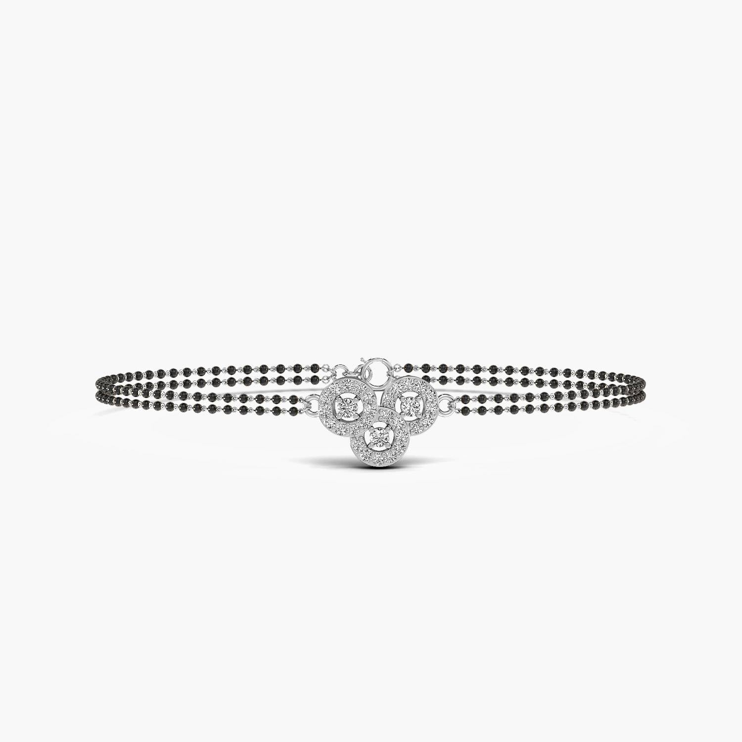 Premium 950 platinum round-cut lab-grown diamond Mangalsutra bracelet