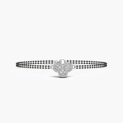 Premium 950 platinum round-cut lab-grown diamond Mangalsutra bracelet