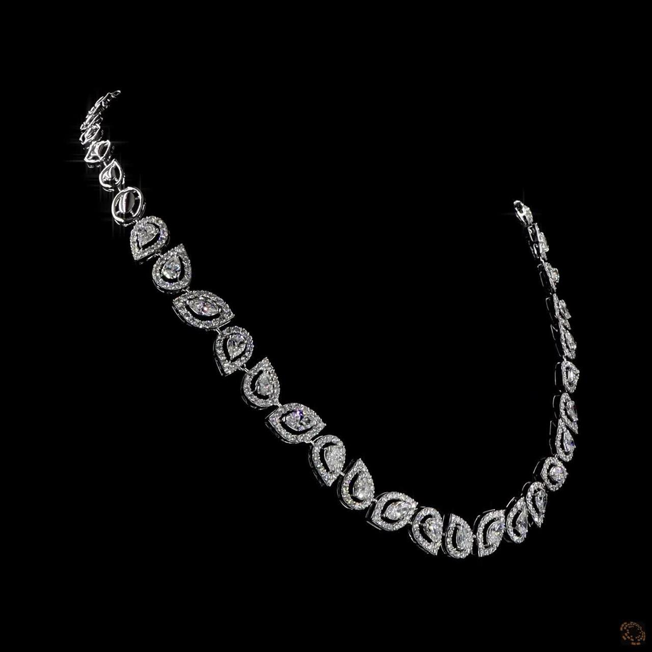 Premium Multishape Halo Lab-Grown Diamond Tennis Necklace – 10.50 Ct