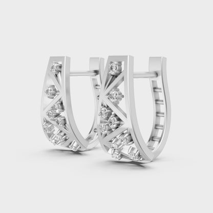 Premium White Gold Lab-Grown Diamond Hoop Earrings 0.14 Ct Each
