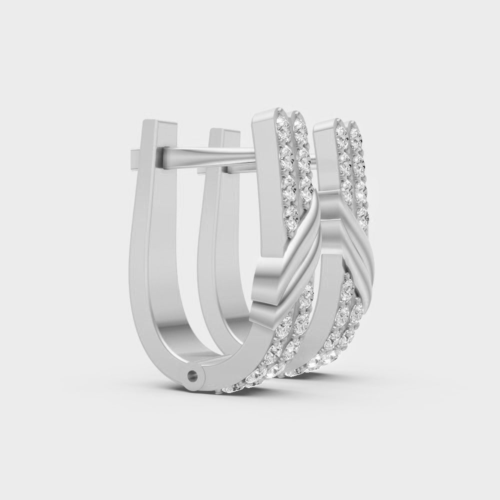 950 Platinum GLI Certified Lab-Grown Diamond Hoop Earrings