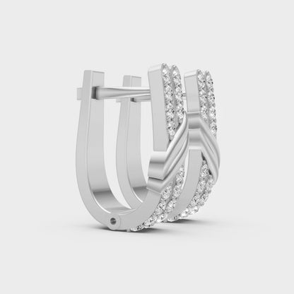 950 Platinum GLI Certified Lab-Grown Diamond Hoop Earrings