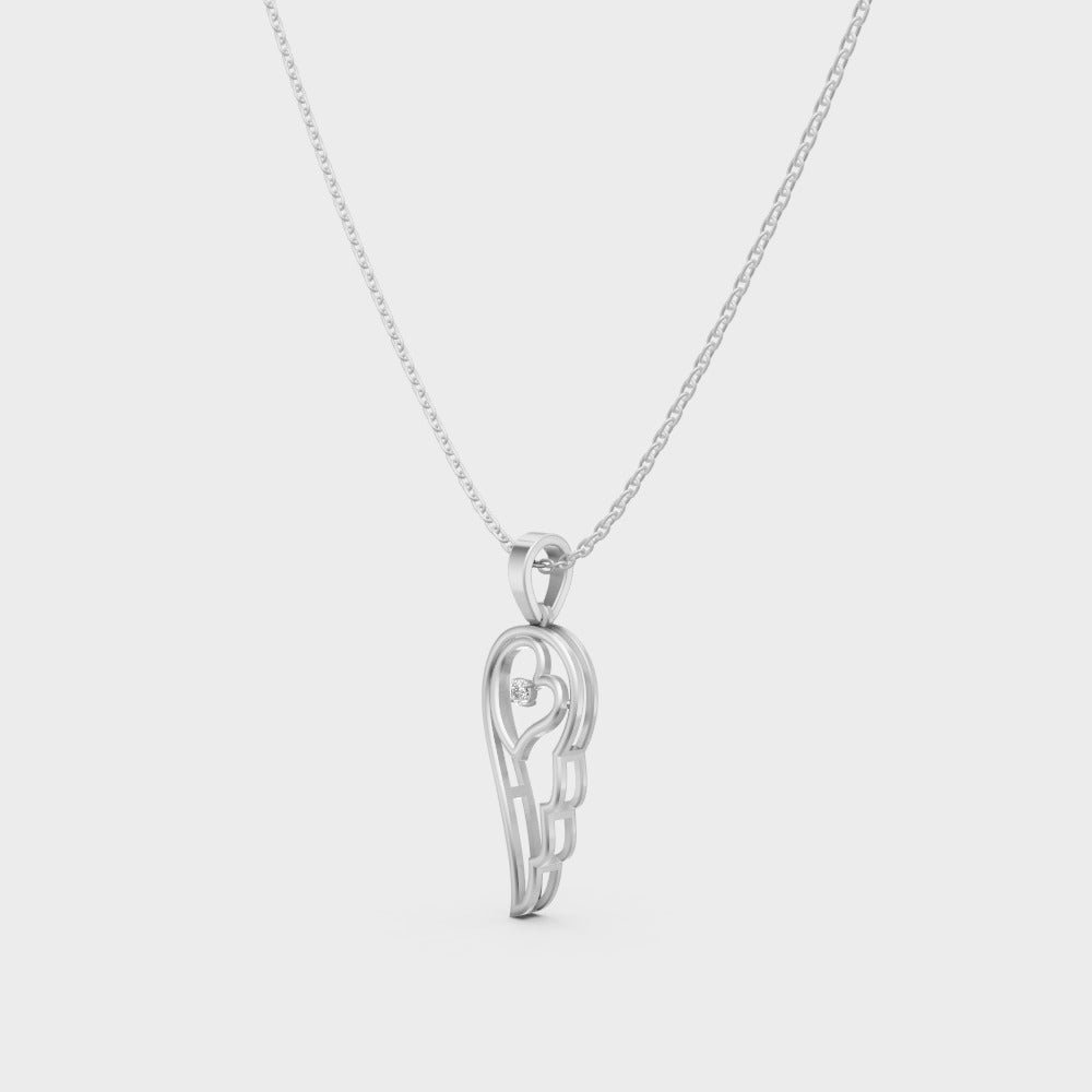 GLI Certified 0.045 Ct Round Lab-Grown Diamond Necklace White Gold