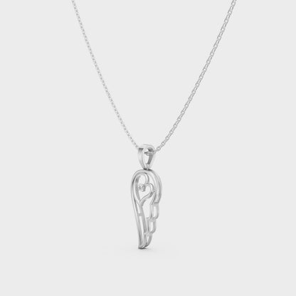GLI Certified 0.045 Ct Round Lab-Grown Diamond Necklace White Gold