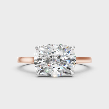 Certified Cushion-Cut Lab-Grown Diamond Ring In Multi-Tone Gold