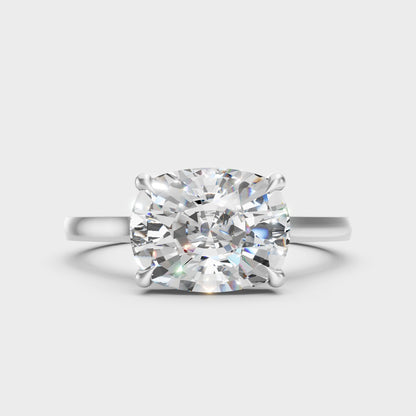 Certified 2.75 Carat Cushion-Cut Lab-Grown Diamond Solitaire In 14K White Gold