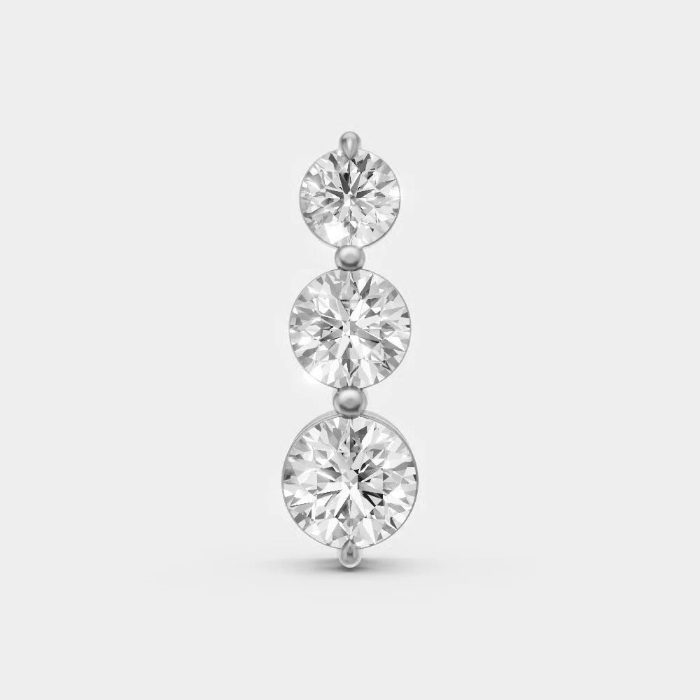 Classic White Gold Diamond Charm Featuring A Round Lab Diamond