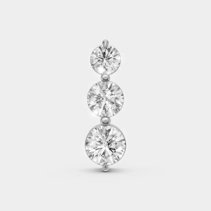 Classic White Gold Diamond Charm Featuring A Round Lab Diamond