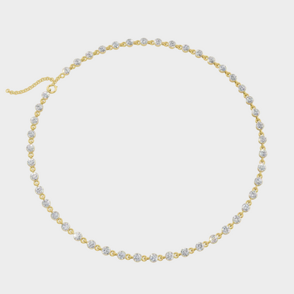 Certified Lab-Grown Diamond Tennis Necklace In Hallmark 14K Yellow Gold
