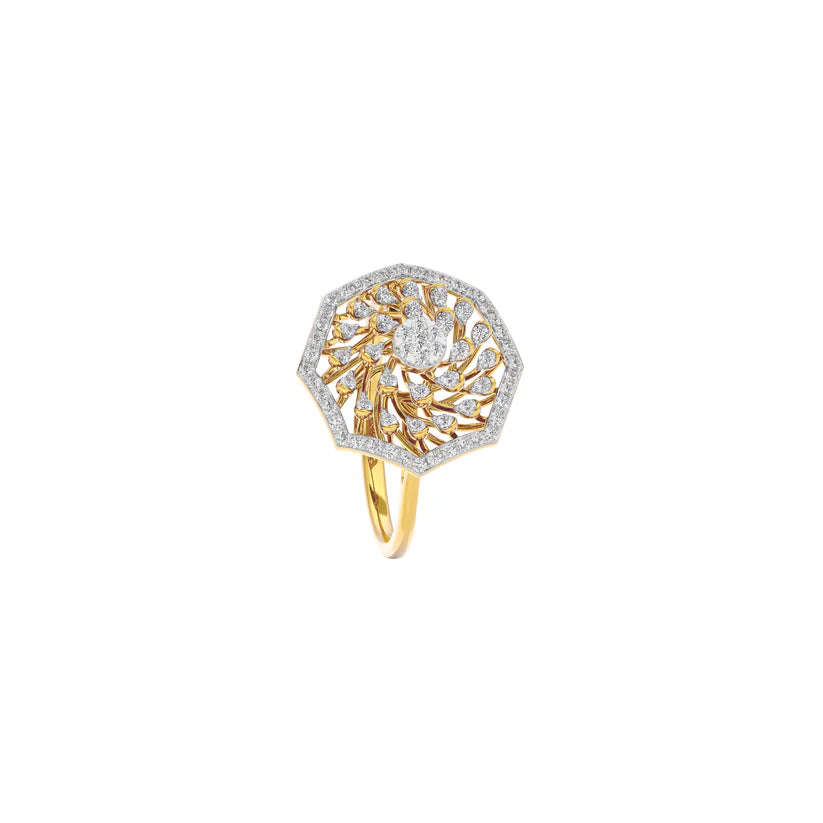 Premium Yellow Gold Statement Piece Showcasing A Round-Cut Lab-Grown Diamond Design