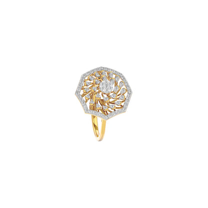 Premium Yellow Gold Statement Piece Showcasing A Round-Cut Lab-Grown Diamond Design