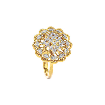 Premium Yellow Gold Statement Piece Showcasing A Round-Cut Lab-Grown Diamond Design