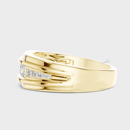 Men’s everyday diamond ring round cut lab grown