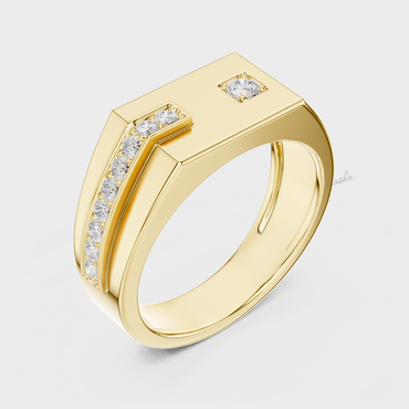 0.18 Carat Round Cut Lab-Grown Diamond Certified Men’s Ring In