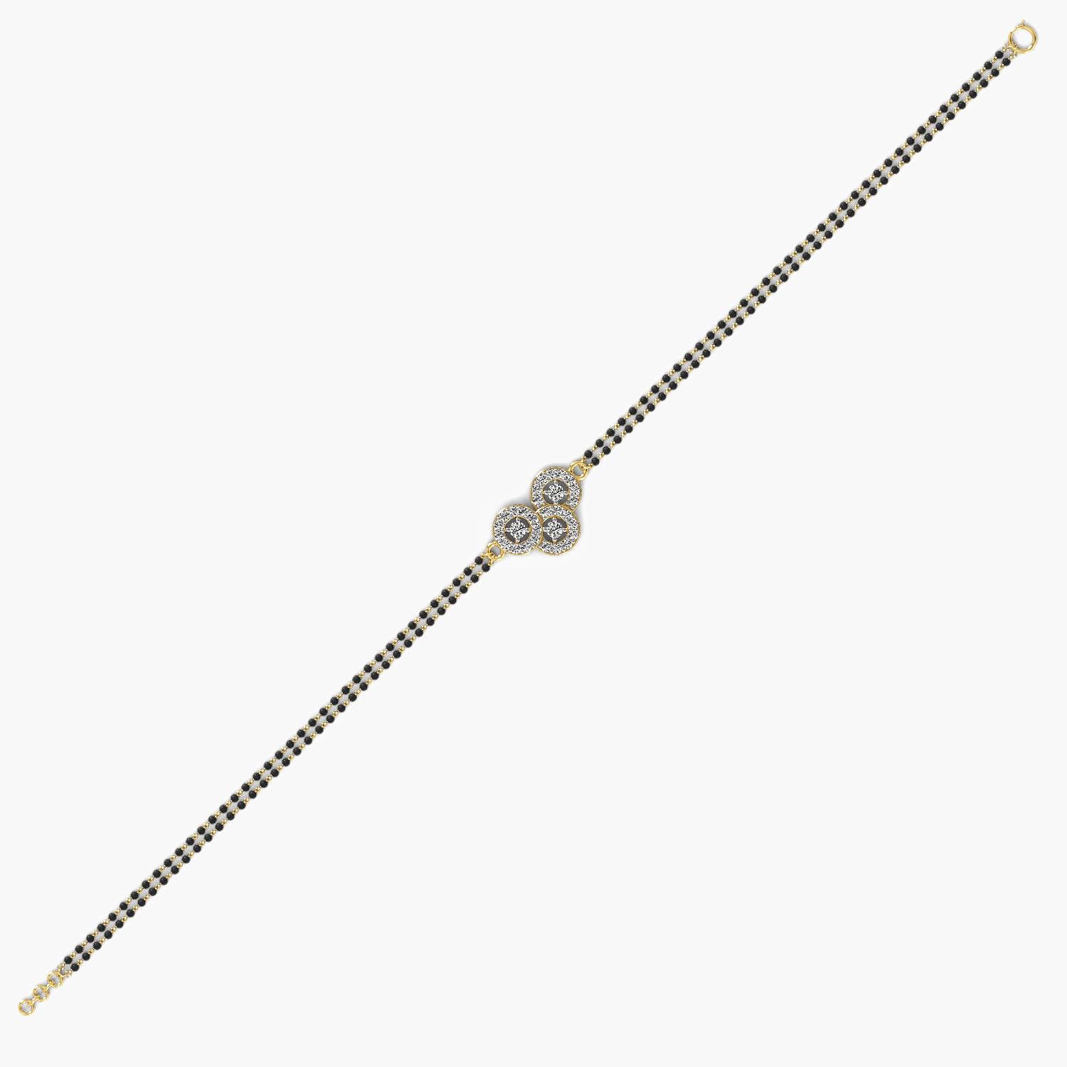 Sustainable yellow gold diamond bracelet with Gli certified round-cut lab diamonds