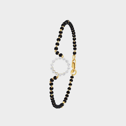 
Traditional yellow gold Mangalsutra bracelet showcasing of lab-grown diamonds