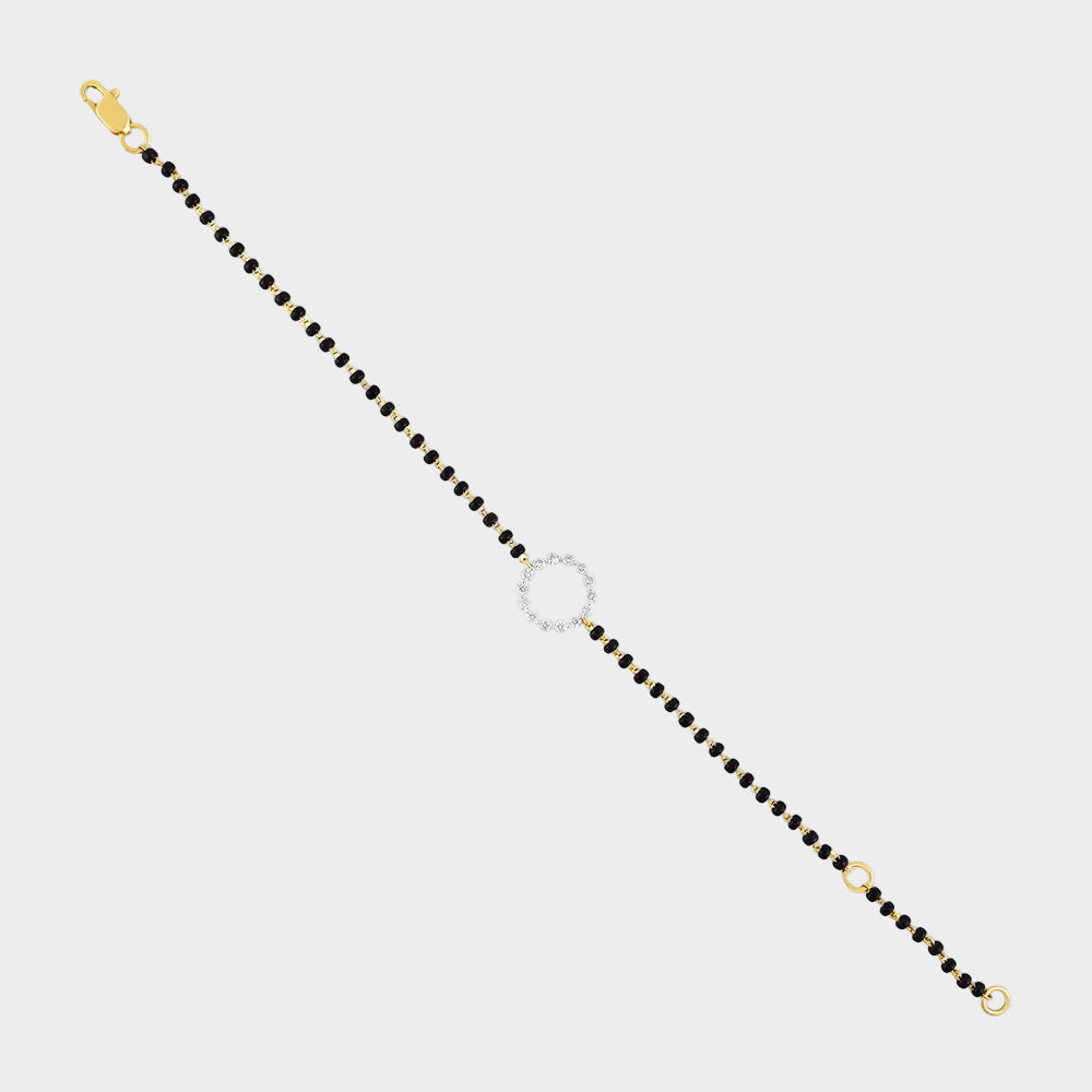 Hallmarked yellow gold diamond bracelet with premium round-cut lab stones