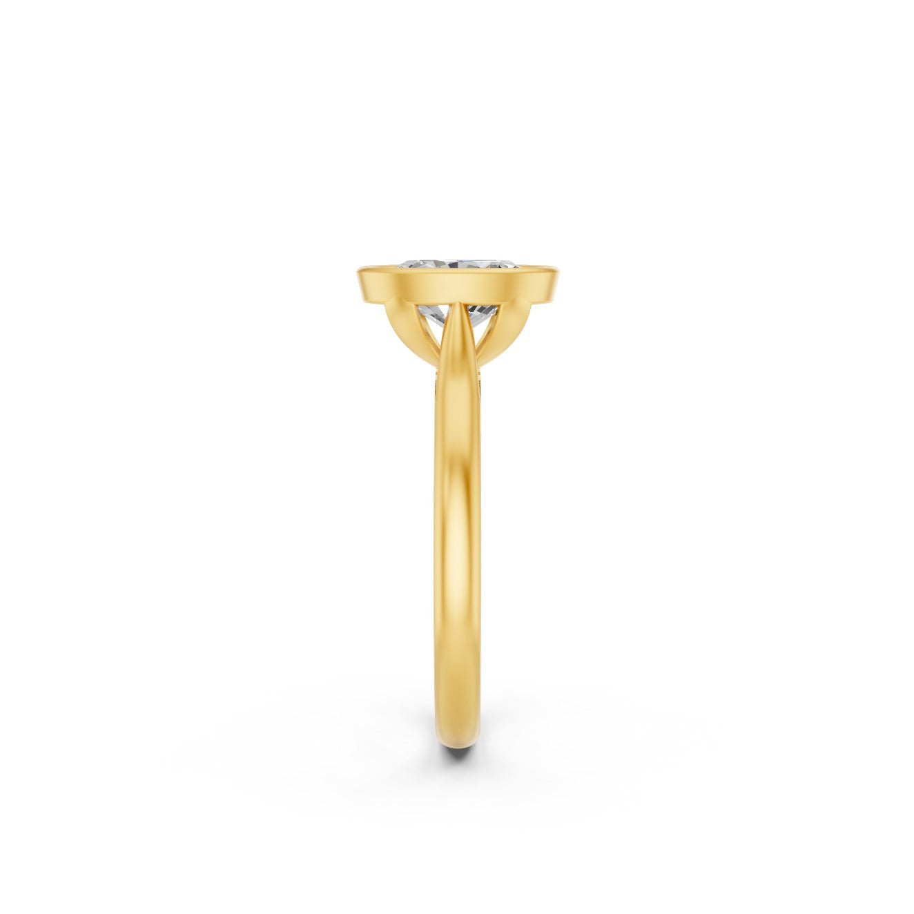 1.1 Ct Oval and Round Cut Lab Grown Diamond Ring in 18K Yellow Gold