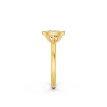 1.1 Ct Oval and Round Cut Lab Grown Diamond Ring in 18K Yellow Gold