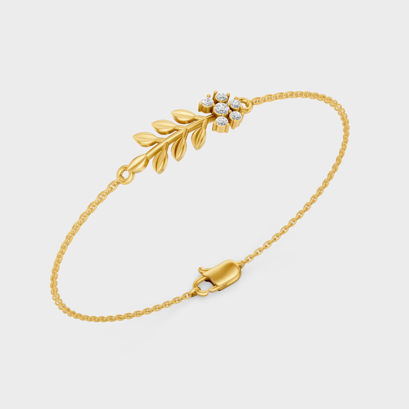 Yellow Gold Lab Grown Round Diamond Bracelet 0.12 Ct Premium Minimal Jewelry