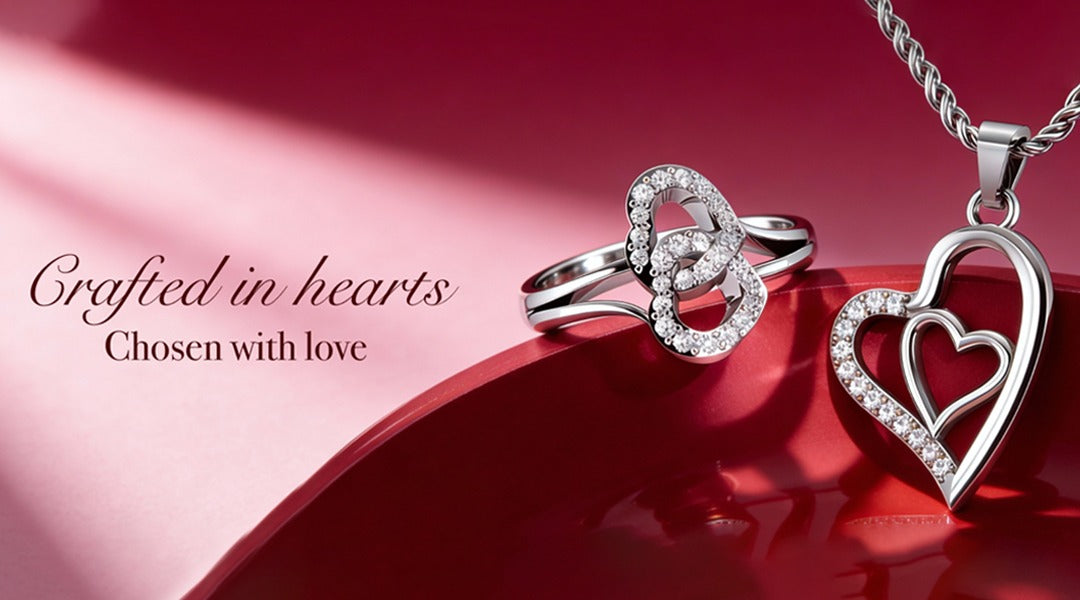 Romantic Heart-Shaped Lab-Grown Diamond Pendants and Rings - Symbol of Ethical Love and Brilliance