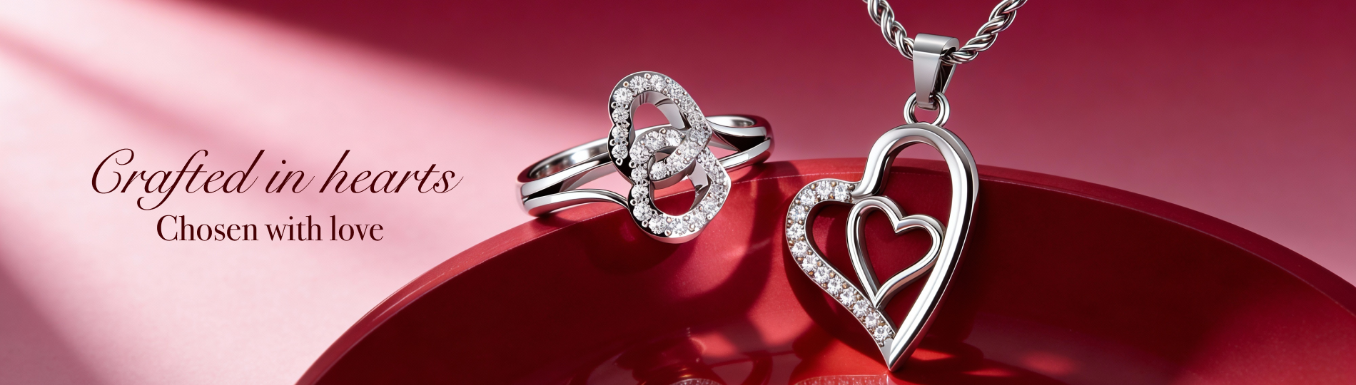 Romantic Heart-Shaped Lab-Grown Diamond Pendants and Rings - Symbol of Ethical Love and Brilliance