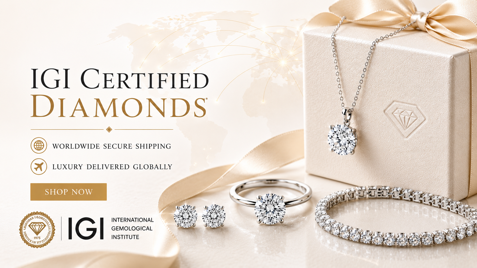 Premium natural diamond jewelry with IGI certification and insured global shipping from InaSha Diamonds
