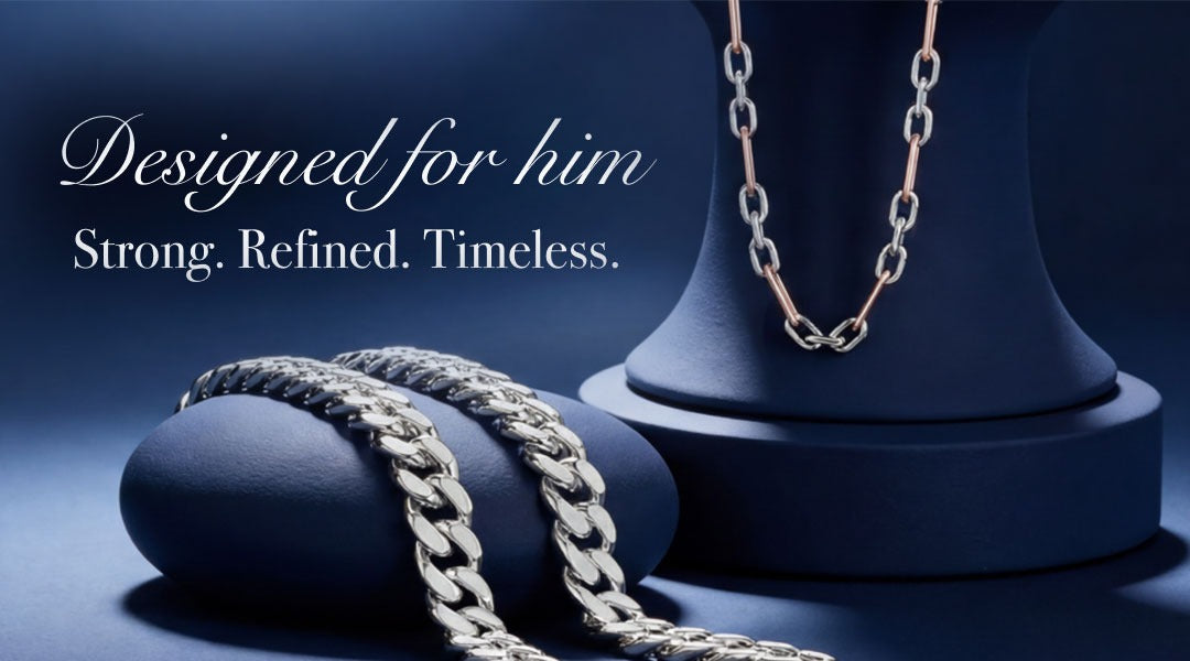Modern Men's Lab-Grown Diamond Rings and Luxury Wedding Bands in 14K White Gold and 18K Yellow Gold
