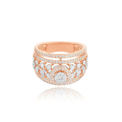 Romantic Rose Gold Cocktail Ring With Round Lab-Grown Diamonds