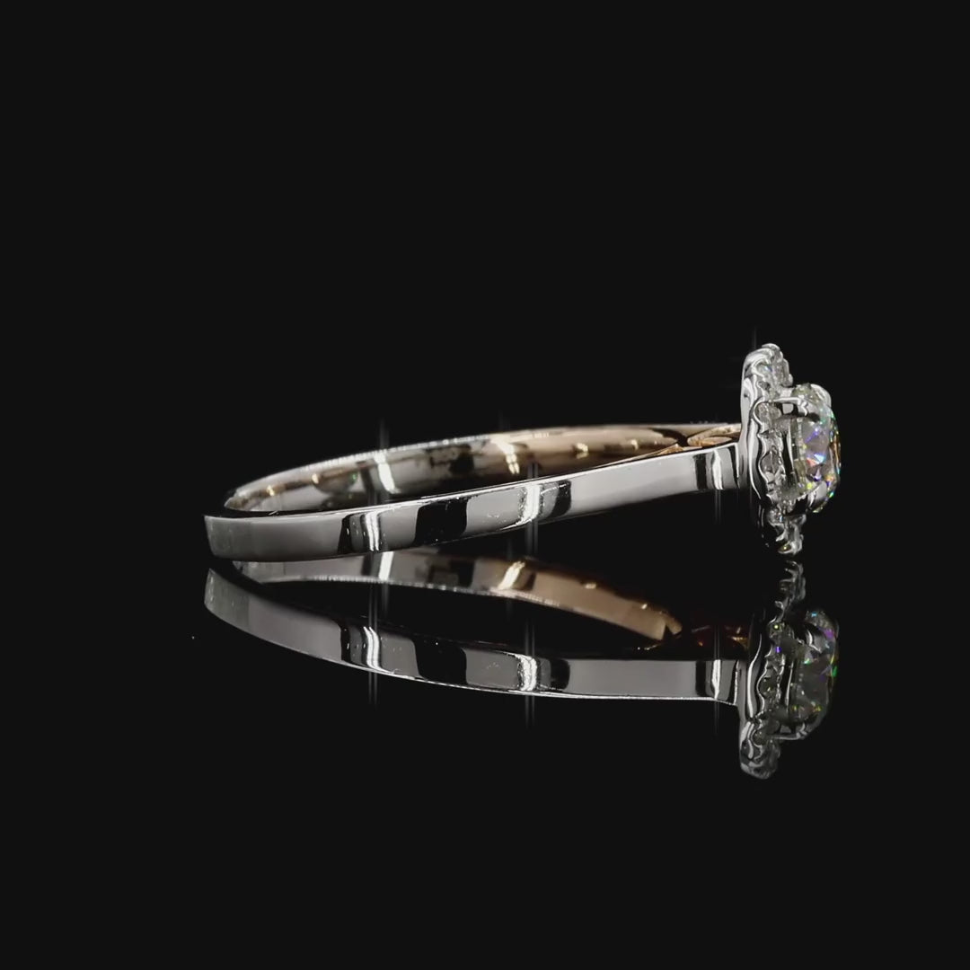 Timeless multi tone gold lab grown diamond ring