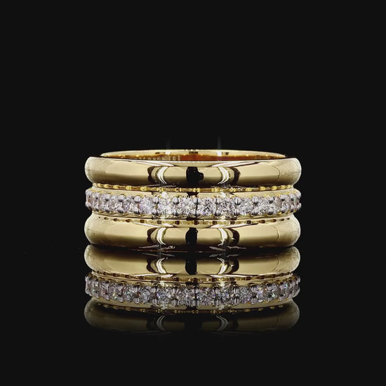 Round cut lab grown diamond band ring