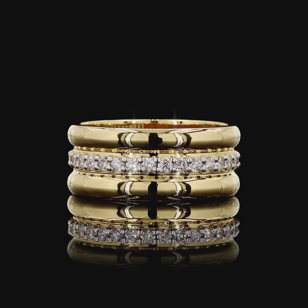 Round cut lab grown diamond band ring