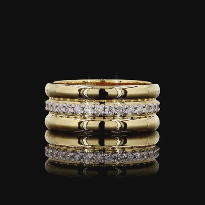 Round cut lab grown diamond band ring