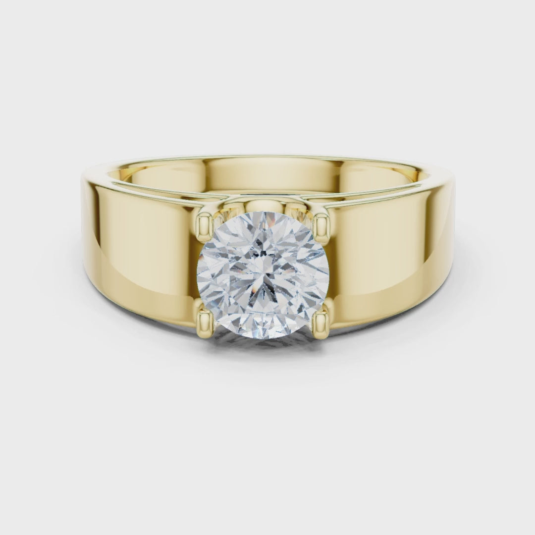 Certified Round Cut Diamond Men’s Ring