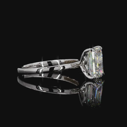 luxury lab grown emerald diamond ring white gold
