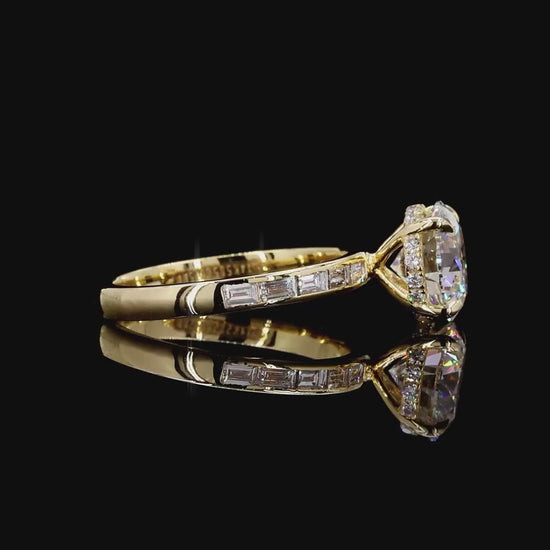 Timeless yellow gold lab grown diamond statement ring