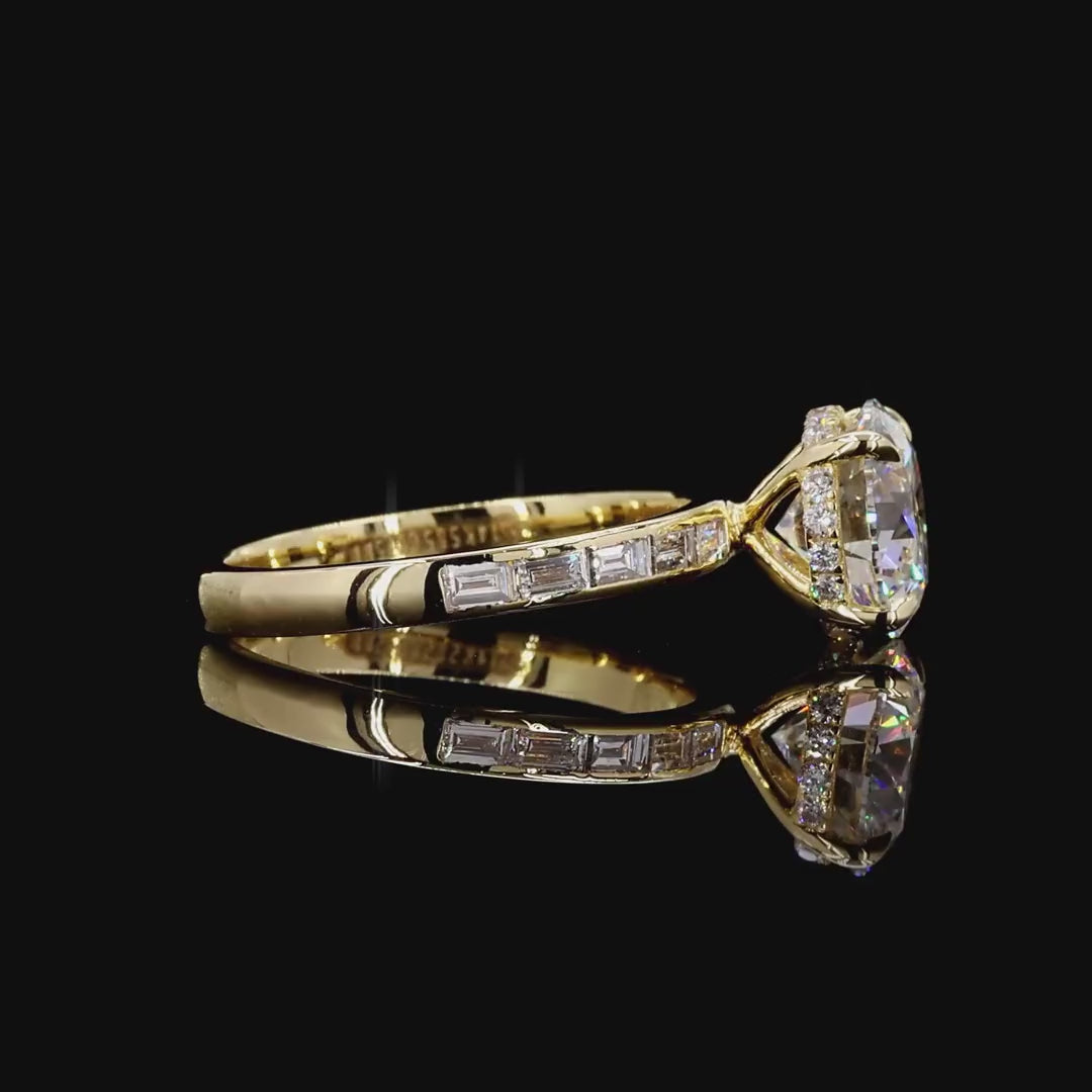 Timeless yellow gold lab grown diamond statement ring