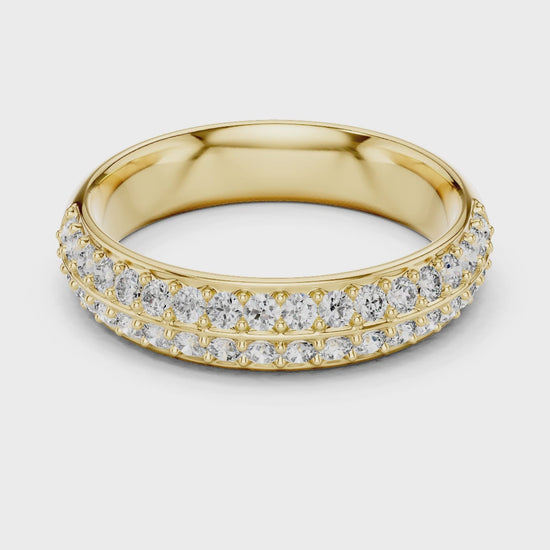 Round cut lab grown diamond band ring